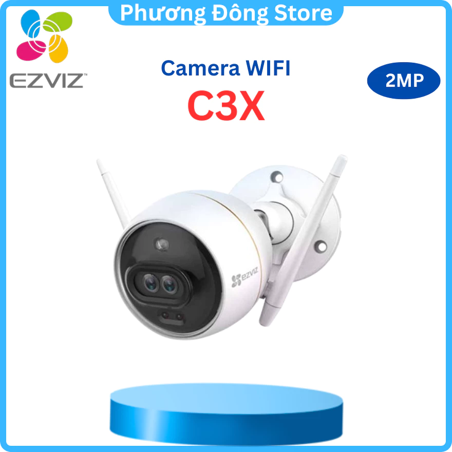 Camera Wifi EZVIZ C3X 1080P ghi hình màu ban đêm, tích hợp AI, đèn còi báo động