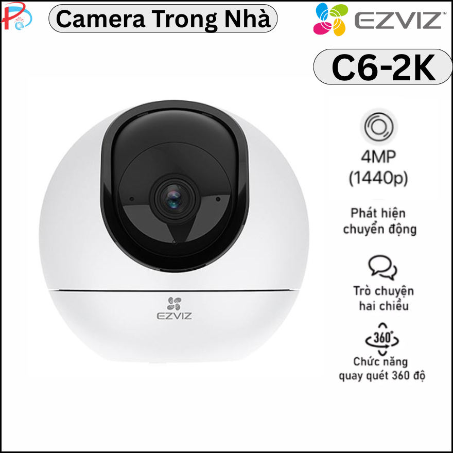 Camera Wifi quay quét 2K, tích hợp AI EZVIZ C6 4MP