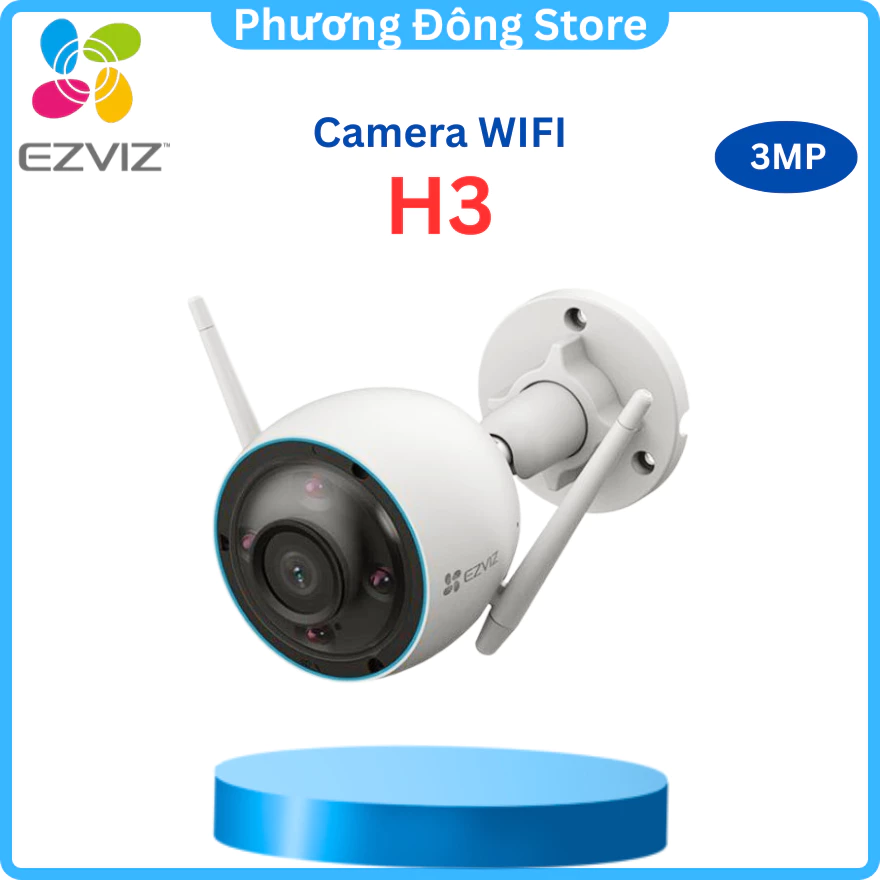 Camera Wifi Ngoài Trời EZVIZ H3 3MP 2K thân sắt tích hợp AI Nhận Diện Người Và Xe