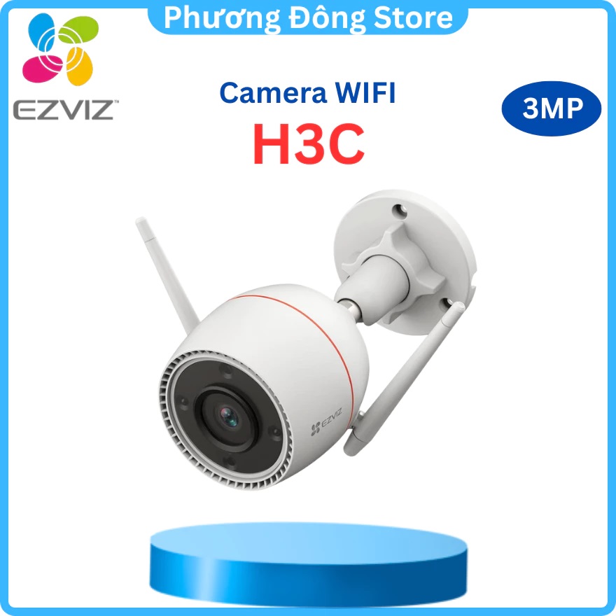 Camera Wifi Ngoài Trời Ezviz H3C 3M 2K Đàm Thoại 2 Chiều, Có Màu Ban Đêm