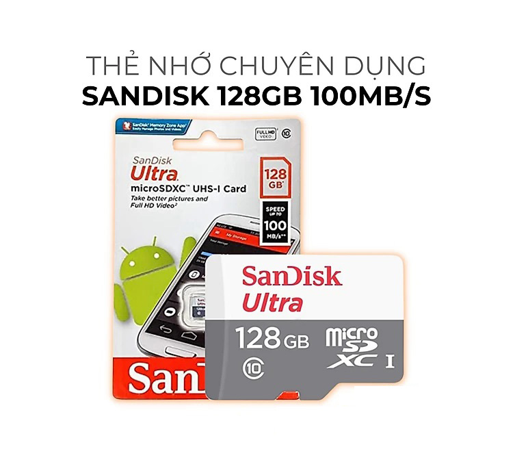 Thẻ Nhớ Micro Sd Sandisk Ultra 128gb Uhs-I 100mb/S Class 10, Thẻ Nhớ Camera, Thẻ Nhớ Điện Thoại - Hàng Chính Hãng