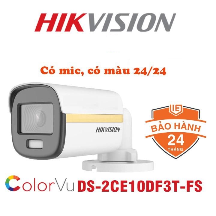 CAMERA HD-TVI COLORVU HIKVISION DS-2CE12DF3T-FS 1080P TÍCH HỢP MIC THU ÂM - HÀNG CHÍNH HÃNG