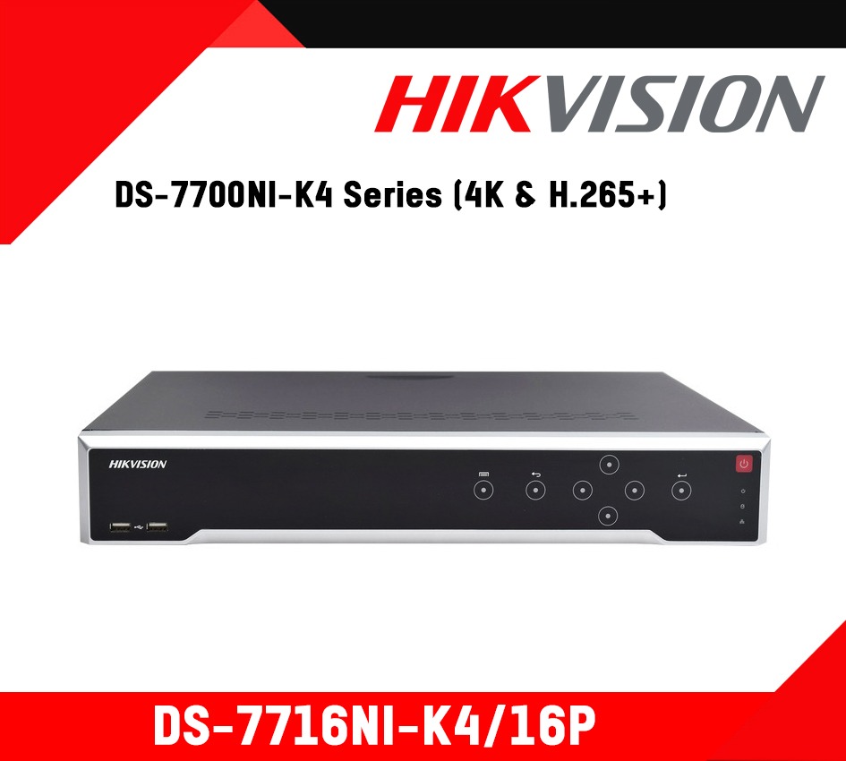 ĐẦU GHI CAMERA IP 16 KÊNH HIKVISION DS-7716NI-K4/16P 8MP ULTRA HD 4K, 16 PORT POE, 4 HDD SATA - HÀNG CHÍNH HÃNG