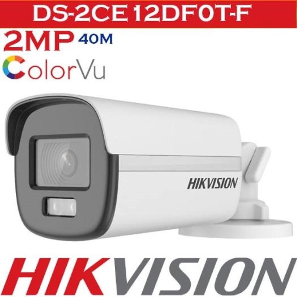 CAMERA HD-TVI COLORVU HIKVISION DS-2CE12DF0T-F 2MP 1080P, HỒNG NGOẠI 40M - HÀNG CHÍNH HÃNG
