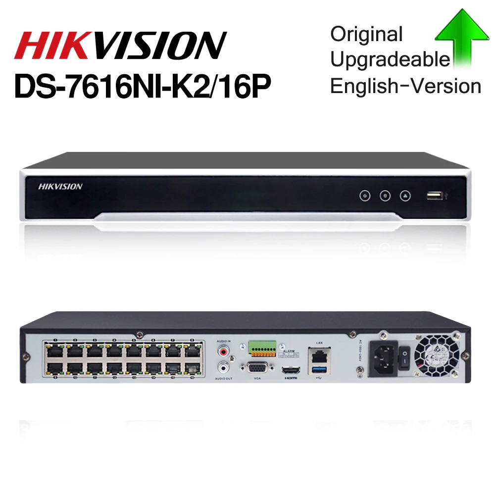 ĐẦU GHI CAMERA IP 16 KÊNH HIKVISION DS-7616NI-K2/16P ULTRA HD 4K 8MP, 16 CỔNG POE, 2 HDD SATA - HÀNG CHÍNH HÃNG