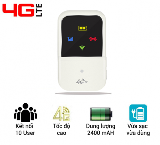 ROUTER BỘ PHÁT WIFI TỪ SIM 4G LTE KẾT NỐI 10 USER TỐC ĐỘ CAO 150MPS