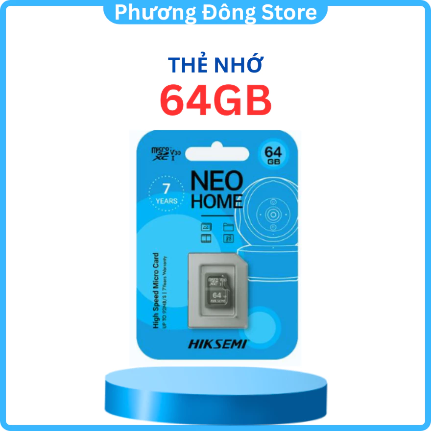 Thẻ nhớ Micro SD Hikvision 64Gb tốc độ đọc lên 92MB/s
