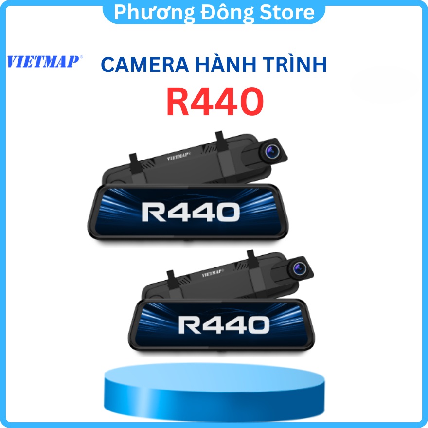 Camera hành trình VIETMAP R440 4K Cảnh báo giao thông màn hình gương IPS tràn viền - Tặng Vietmap Live Pro